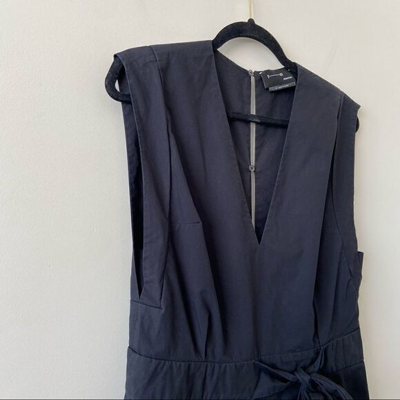 Aritzia-1-01 babaton Judith 100% Cotton Structured Deep V Midi Dress (Medium) - Picture 7 of 14